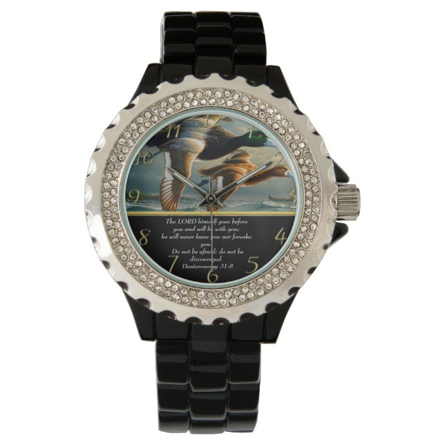   Deuteronomy Christian Faith cross with ducks     Watch (Front)