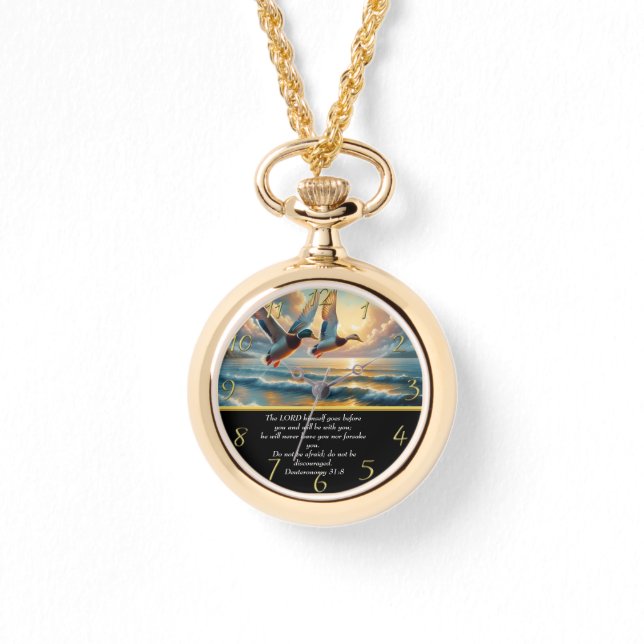   Deuteronomy Christian Faith cross with ducks     Watch (Front)