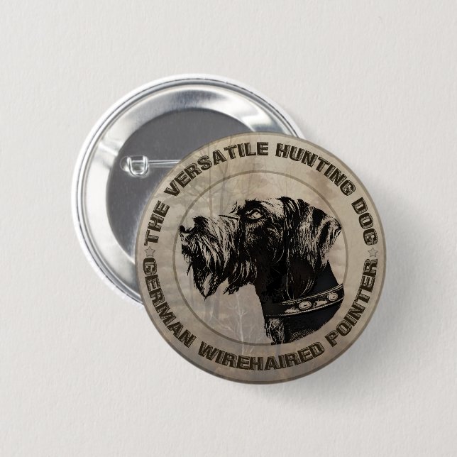 Deutsch Drahthaar  6 Cm Round Badge (Front & Back)