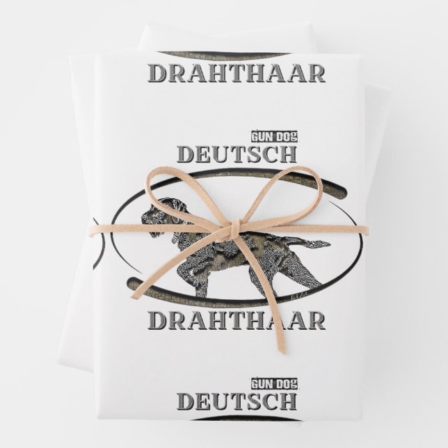 Deutsch Drahthaar , Best gun dog  Wrapping Paper Sheet (In situ)