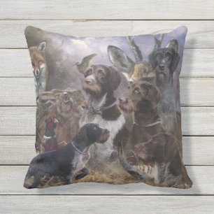 Deutsch Drahthaar German Wirehaired Pointer Poster Cushion