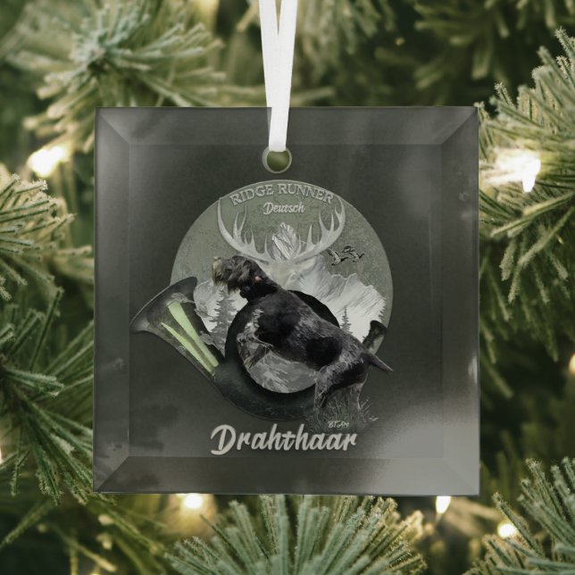 Deutsch Drahthaar  Glass Tree Decoration (Insitu)