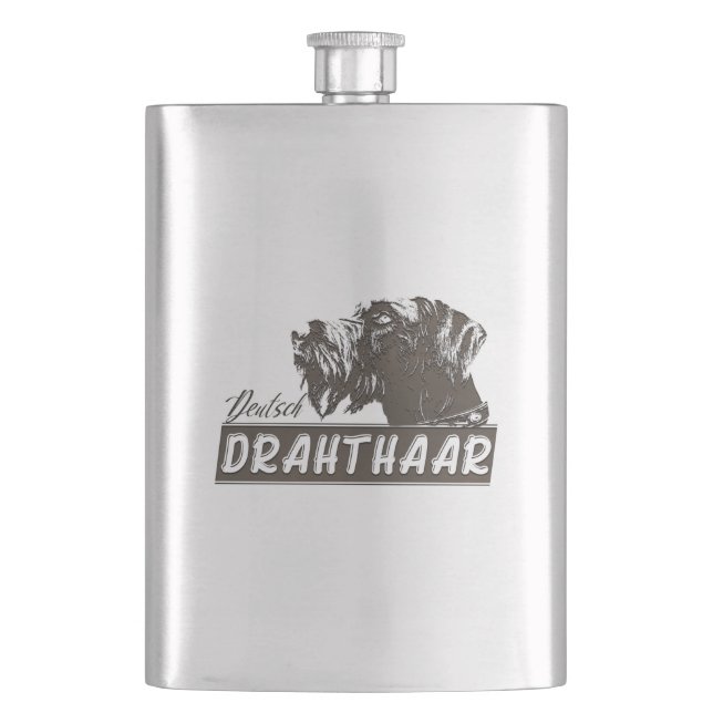 Deutsch Drahthaar  Hip Flask (Front)
