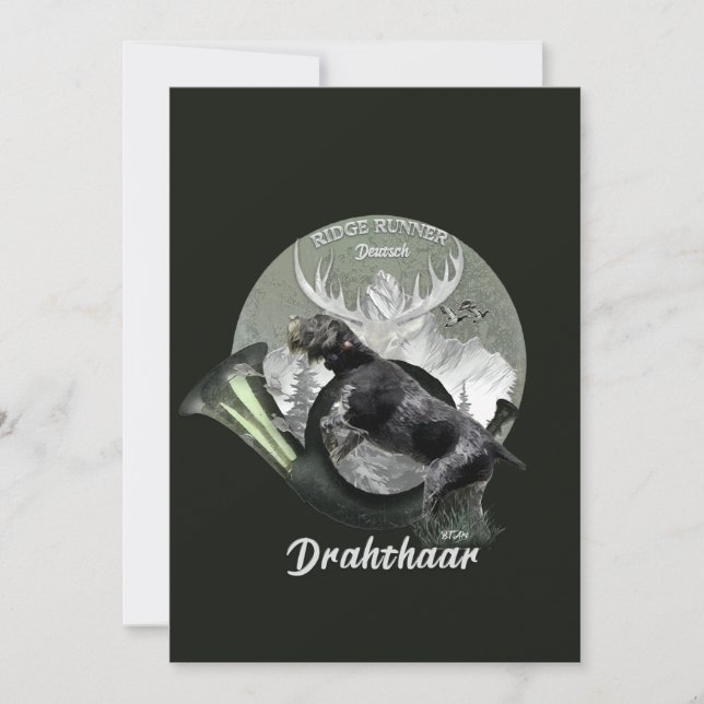 Deutsch Drahthaar  Holiday Card (Front)