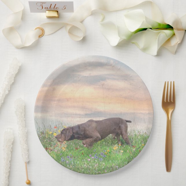 Deutsch Drahthaar   Paper Plate (Wedding)