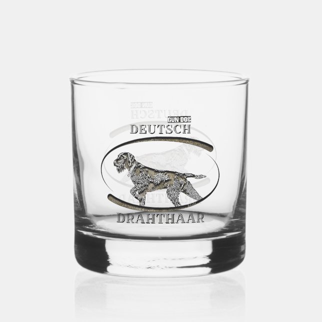 Deutsch Drahthaar Whiskey Glass (Front)