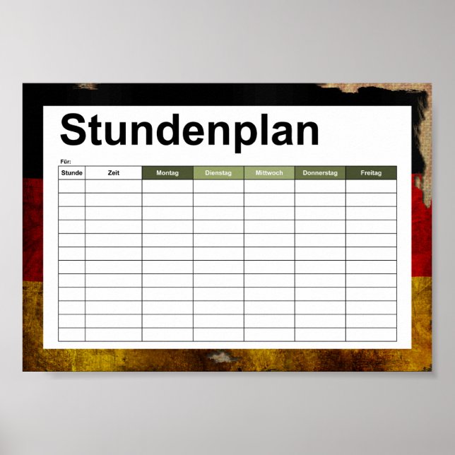 Deutsch Flagge - Vintage... Poster (Front)