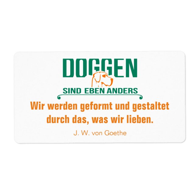 Deutsche Dogge Briefaufkleber (Front)
