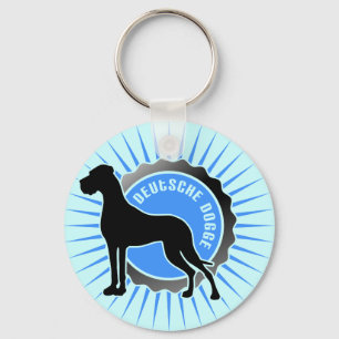 Deutsche Dogge stern blau Key Ring