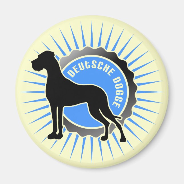 Deutsche Dogge stern blau Magnet (Front)