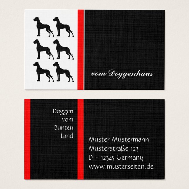 Deutsche Dogge Visitenkarte (Front & Back)