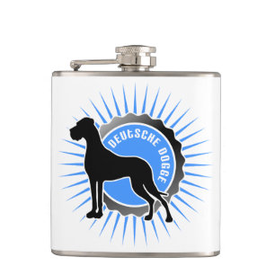 Deutsche Doggem Stern und Schrift Hip Flask