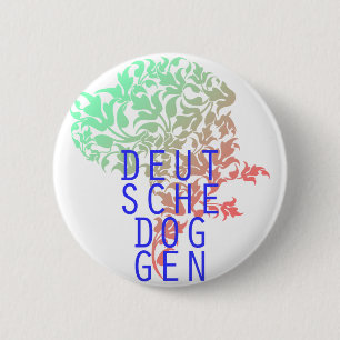 Deutsche Doggen Blatt Kopf 6 Cm Round Badge