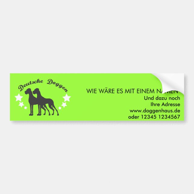 Deutsche Doggen Bumper Sticker (Front)