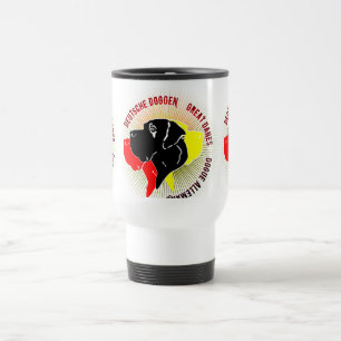 Deutsche Doggen Schwarz Rot Gold Travel Mug