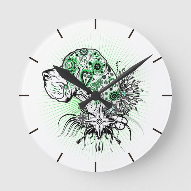 Deutsche Doggen Uhr Round Clock (Front)