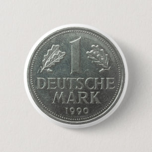 Deutsche Mark coin 6 Cm Round Badge