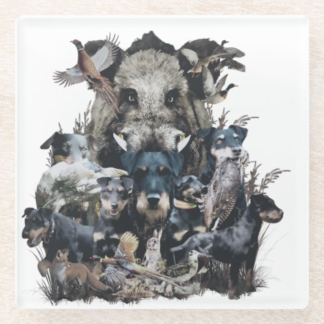  Deutscher Jagdterrier  Glass Coaster (Front)