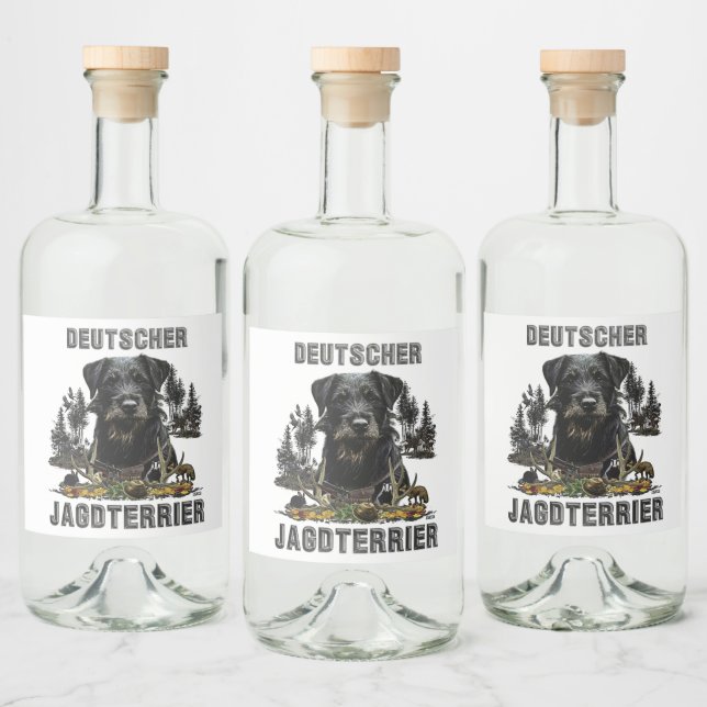  Deutscher Jagdterrier  Liquor Bottle Label (Bottles)