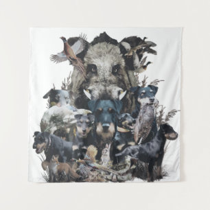 Deutscher Jagdterrier Square Wall Clock Coffee Mu Tapestry