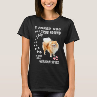 Deutscher Spitz Mum Fluffy Dog Dad Print Cute Germ T-Shirt