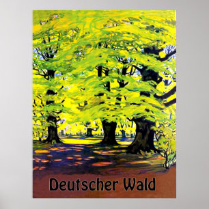 Deutscher Wald, German forest on summer Poster