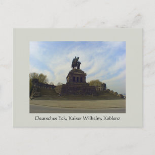 Deutsches Eck, Kaiser Wilhelm, Koblenz, Germany Postcard