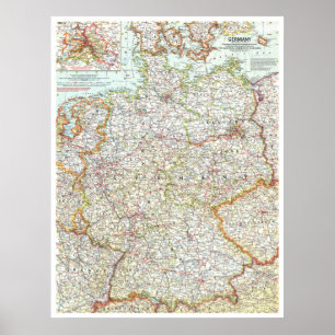 " Deutschland: 1959/heute - Detaillierte Landkarte Poster
