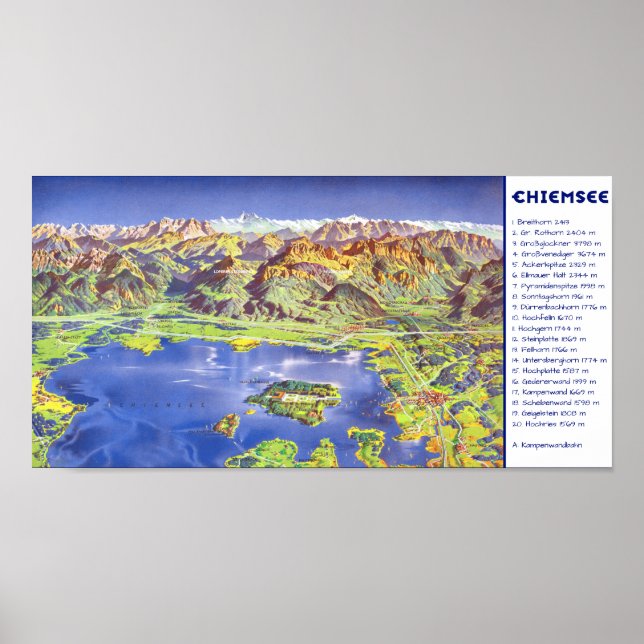 " Deutschland: 2021/heute - Chiemsee Panorama Tass Poster (Front)