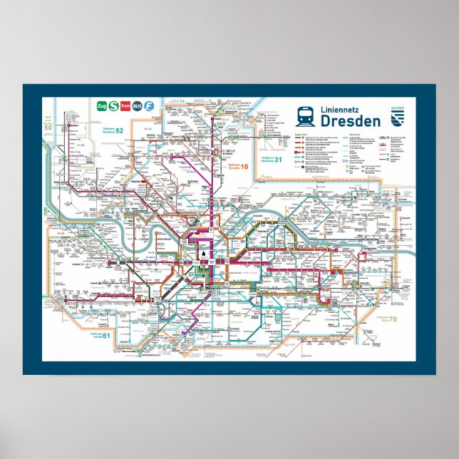 " Deutschland: 2022/heute Dresden - Liniennetz ... Poster (Front)