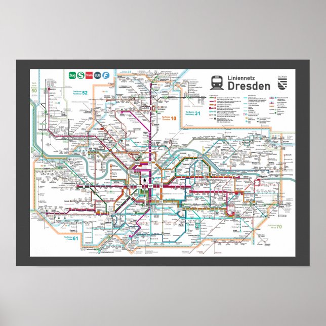 " Deutschland: 2022/heute Dresden - Liniennetz ... Poster (Front)