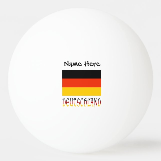 Deutschland and German Flag Black Personalised  Ping Pong Ball (Front)