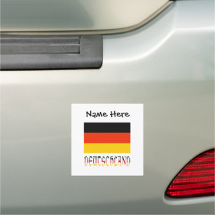 Deutschland and German Flag Personalised  Car Magnet