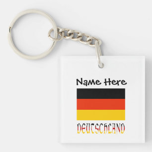 Deutschland and German Flag Personalised  Key Ring