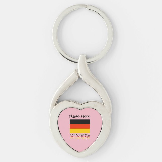 Deutschland and German Flag Personalised  Key Ring (Front)