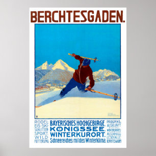 " Deutschland: Berchtesgaden - Wintersport Werbe Poster