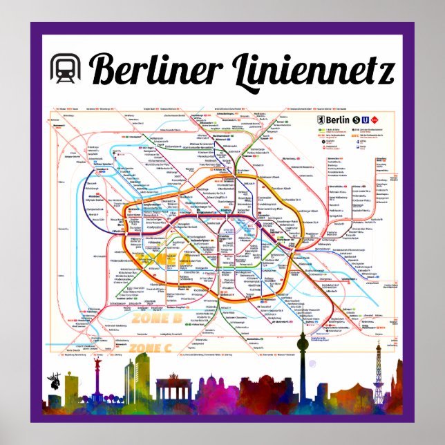 " Deutschland. BERLIN Liniennetz (S-/U-Bahn) ... Poster (Front)