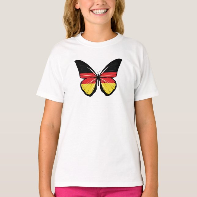 Deutschland Butterfly Flag T-Shirt (Front)