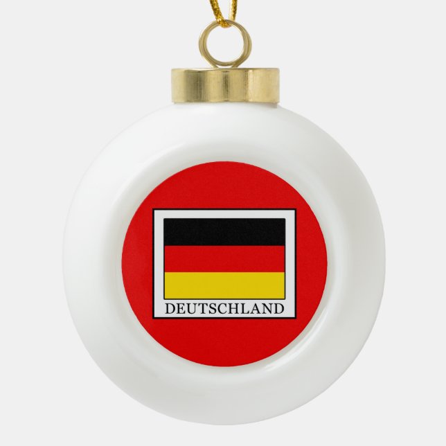 Deutschland Ceramic Ball Christmas Ornament (Front)