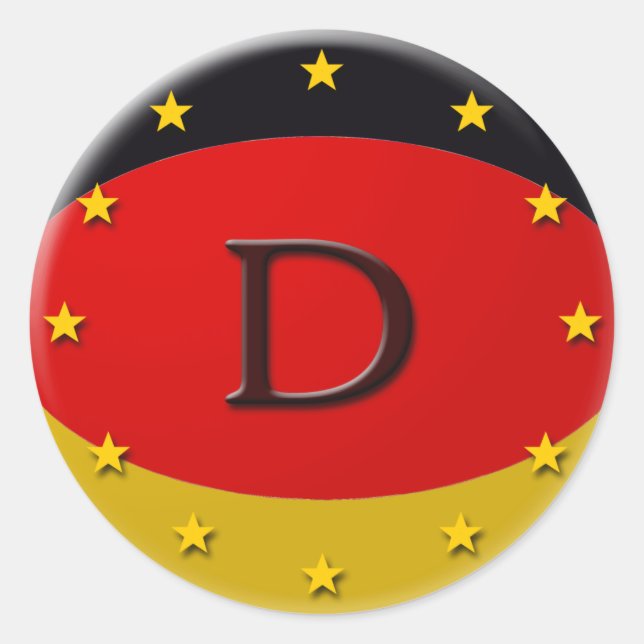 deutschland classic round sticker (Front)