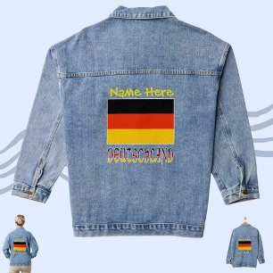 Deutschland Deutsch Flag Yellow Personalisation Denim Jacket