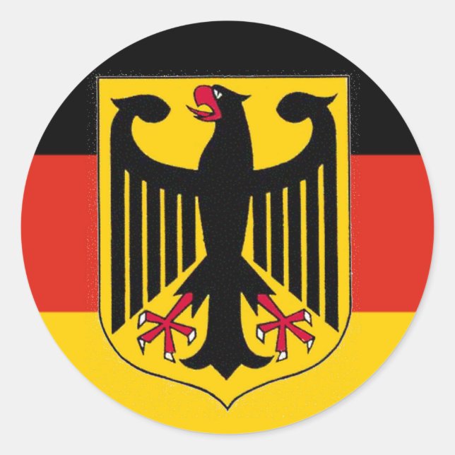 Deutschland Eagle Flag Classic Round Sticker (Front)
