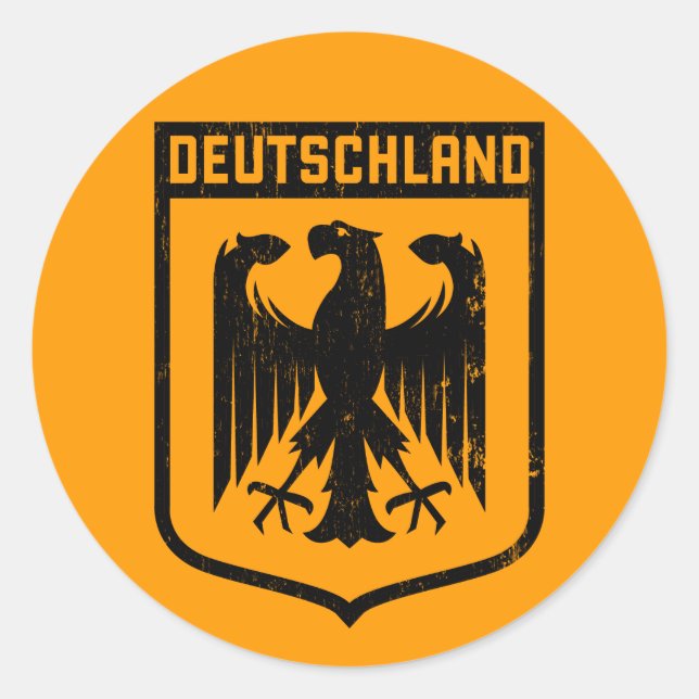 Deutschland Eagle -  Germany Coat of Arms Classic Round Sticker (Front)
