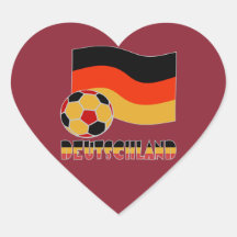 Deutschland Flag and Soccer Ball Grey Border