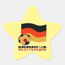 Deutschland Flag and Soccer Ball Grey Border