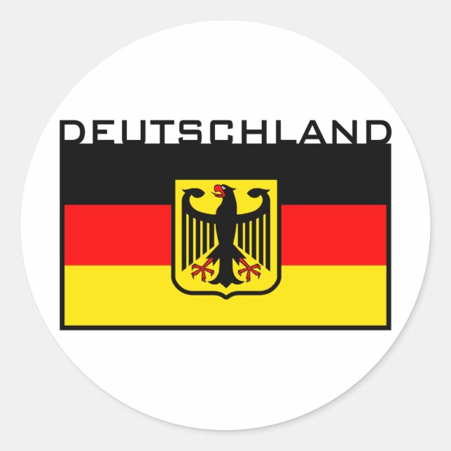 Deutschland Flag Classic Round Sticker (Front)