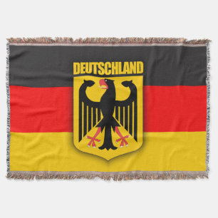 Deutschland Flag & Coat of Arms Throw Blanket