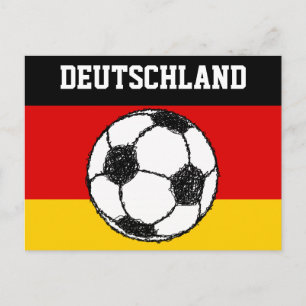 DEUTSCHLAND FLAG FOOTBALL POSTCARD