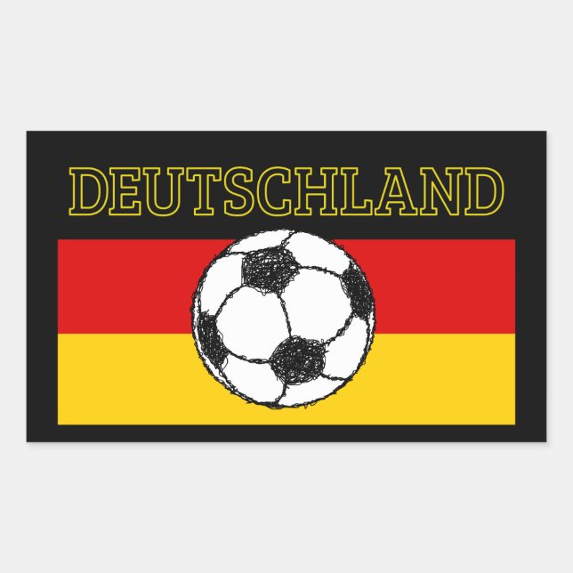 DEUTSCHLAND FLAG | FOOTBALL RECTANGULAR STICKER (Front)