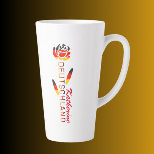 Deutschland Flag Rose Personalised Large Latte Mug